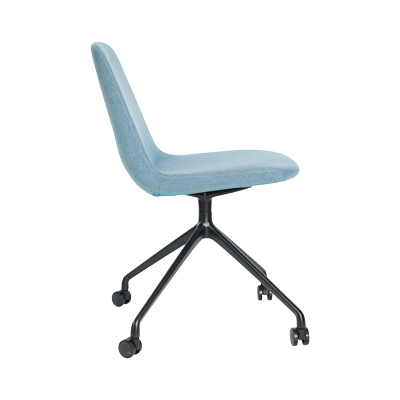 Back & Seat Injection Black Aluminium Base With Castor wheels view 3