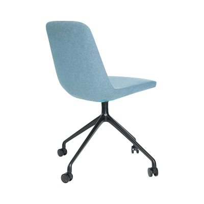 Back & Seat Injection Black Aluminium Base With Castor wheels view 2