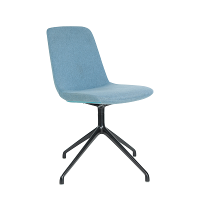 Back & Seat Injection Black Aluminium Base Without Castor