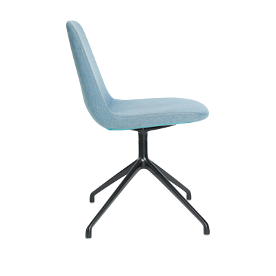 Back & Seat Injection Black Aluminium Base Without Castor view 2