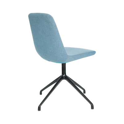 Back & Seat Injection Black Aluminium Base Without Castor view 3