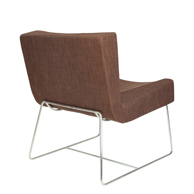 BROWN FABRIC SQUARE TYPE LEISURE CHAIR WITH CHROME PLATED LEG (60*66*43H*74H) view 3