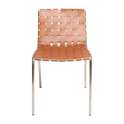 COGNAC COLOR PU DINNING CHAIR WITH METAL FRAME view 2