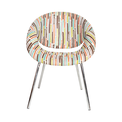 COLOR PATTERN LEISURE CHAIR WITH CHROME PLATED LEG (62*54*43H*80H) view 2