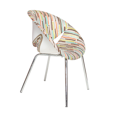 COLOR PATTERN LEISURE CHAIR WITH CHROME PLATED LEG (62*54*43H*80H)