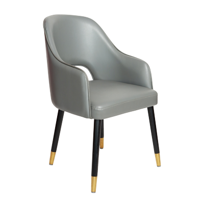 DINNING CHAIR GREY PU FABRIC