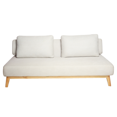 FABRIC 2 SEATER SOFA WITH WOODEN LEGS view 3