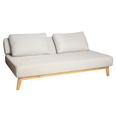FABRIC 2 SEATER SOFA WITH WOODEN LEGS