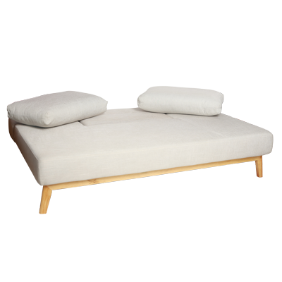 FABRIC 2 SEATER SOFA WITH WOODEN LEGS view 2