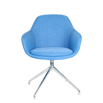 Fabric cover, high density foam, chrome base. ( 570*620*825 )