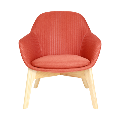 Fabric cover, high density foam, wooden base. ( 740*730*825 )