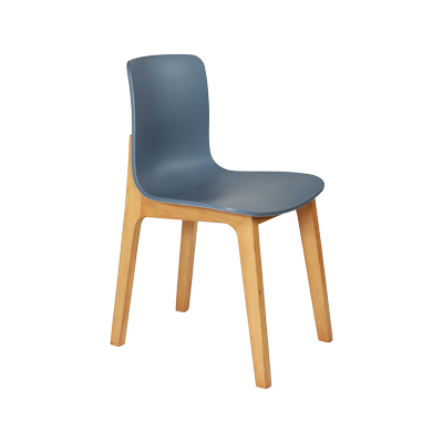 GREY PLASTIC WITH WOODEN LEGS