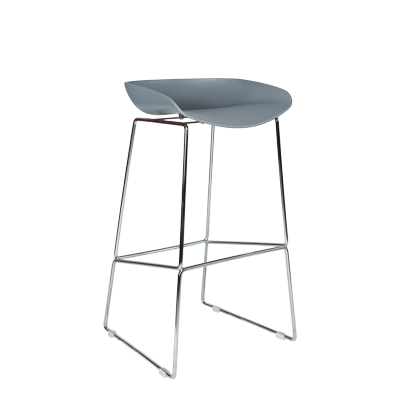 GREY TOP BAR STOOL WITH CHROME PLATED LEGS (8319)