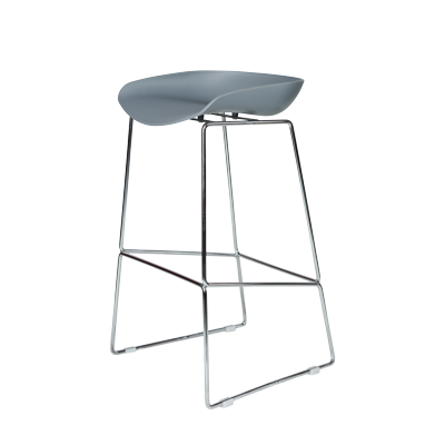 GREY TOP BAR STOOL WITH CHROME PLATED LEGS (8319) view 2