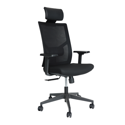 High back mesh cover, adjustable headrest & lumber support