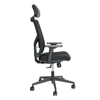High back mesh cover, adjustable headrest & lumber support view 2