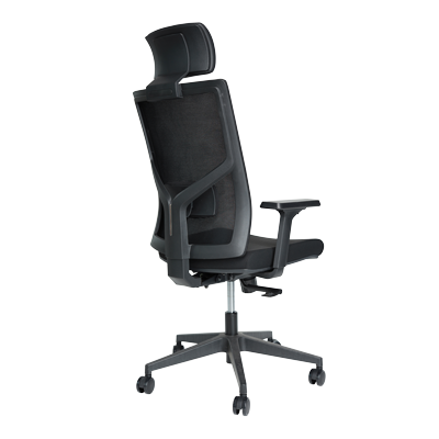 High back mesh cover, adjustable headrest & lumber support view 3