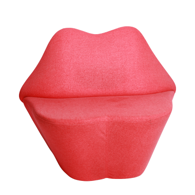 LIP CHAIR SINGLE SEATER RED FABRIC view 2