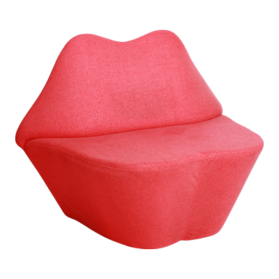 LIP CHAIR SINGLE SEATER RED FABRIC