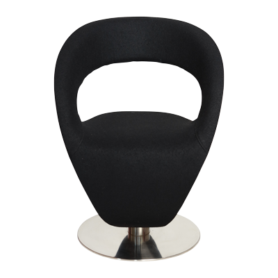 LOUNGE CHAIR BLACK WITH S/S BASE view 2
