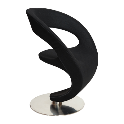 LOUNGE CHAIR BLACK WITH S/S BASE