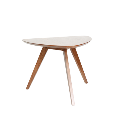 MEDIUM WOODEN BEIGE TOP COFFEE TABLE WITH WALNUT COLOR WOODEN LEGS 600*600*450