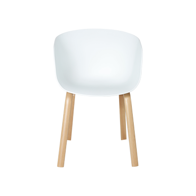 PLASTIC WHITE CHAIR WITH METAL LAMINATED LEGS view 2