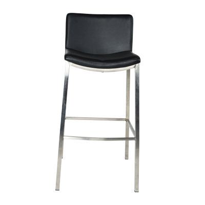 PU BLACK BARSTOOL S/S LEGS view 2