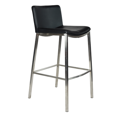 PU BLACK BARSTOOL S/S LEGS