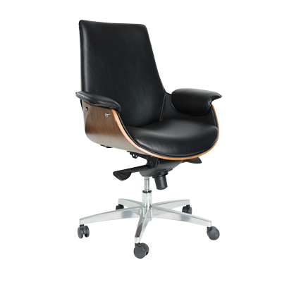 PU Black Director Low Back Chair