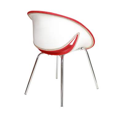 RED FABRIC LEISURE CHAIR WITH CHROME PLATED LEG (62*54*43H*80H) view 3