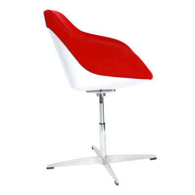 RED VELVET CHAIR FIBER BACK WITH S/S LEGS AND GAS LIFT view 2