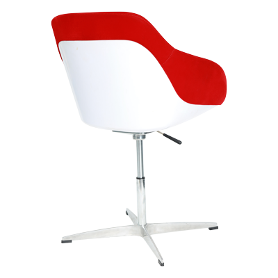 RED VELVET CHAIR FIBER BACK WITH S/S LEGS AND GAS LIFT view 3