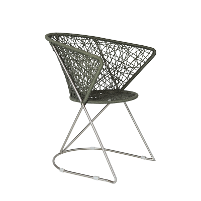 SEMI OUTDOOR SINGLE CHAIR S/S COATED LEGS