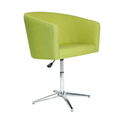 SINGLE ROTATING CHAIR WITH CUSHION GREEN / GAS LIFT S/S LEGS ( C052 )