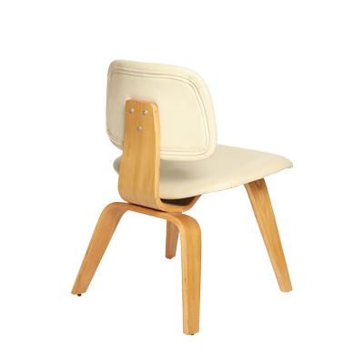 SINGLE SEATER CHAIR CREAM PU SETER WITH WOODEN LEGS view 3