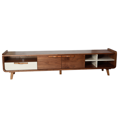 WALNUT COLOR TV CONSOLE WITH FRONT OPEN CUPBOARED - D892 view 2