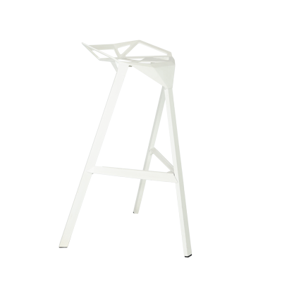 WHITE METAL BAR STOOL