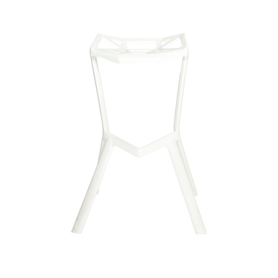 WHITE PLASTIC BARSTOOL view 2