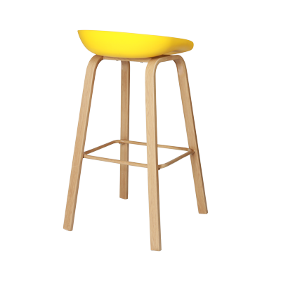 YELLOW TOP BAR STOOL WITH LAMINATED METAL LEGS (8319) view 3