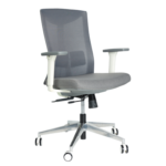 Mid Back Fabric Mesh PA white Nylon back