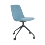 Back & Seat Injection Black Aluminium Base With Castor wheels