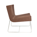 BROWN FABRIC SQUARE TYPE LEISURE CHAIR WITH CHROME PLATED LEG (60*66*43H*74H)
