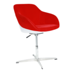 RED VELVET CHAIR FIBER BACK WITH S/S LEGS AND GAS LIFT