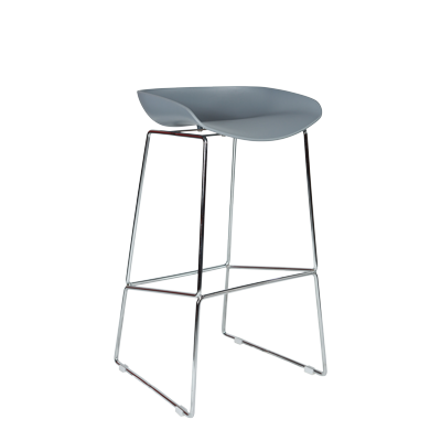 GREY TOP BAR STOOL WITH CHROME PLATED LEGS (8319) – Space Furniture