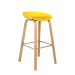 YELLOW TOP BAR STOOL WITH LAMINATED METAL LEGS (8319)