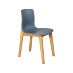 GREY PLASTIC WITH WOODEN LEGS