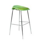 GREEN BAR STOOL WITH PLASTIC TOP AND PU SEATER CHROME PLATED LEGS