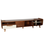 WALNUT COLOR TV CONSOLE WITH FRONT OPEN CUPBOARED - D892