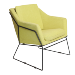 GREEN FABRIC CHAIR WITH METAL FRAME